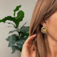 Load image into Gallery viewer, Oh My Gold Swirl Stud Earrings
