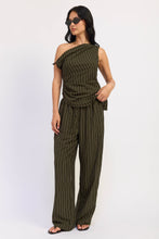 Load image into Gallery viewer, Emory Park Asymmetrical Striped Twisted Sleeve Top
