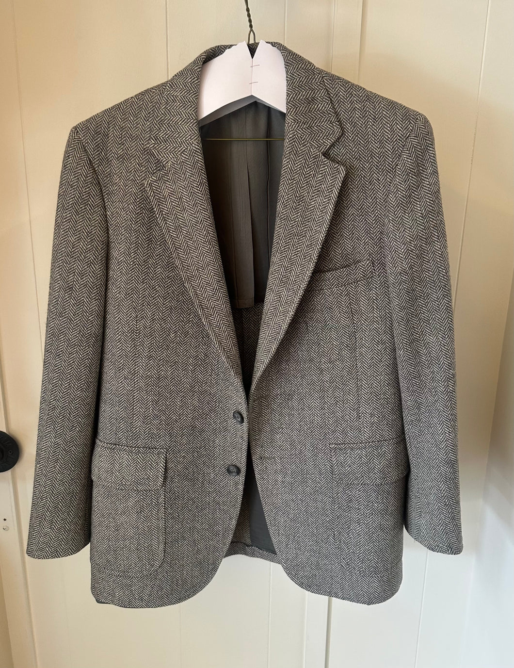 Vintage Houndstooth Blazer Jacket 100% Wool