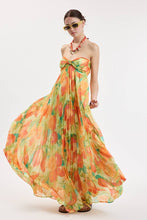 Load image into Gallery viewer, Cabana Twist Front Ruffle Strapless Tube Maxi Dress
