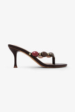 Load image into Gallery viewer, Stone Beaded Thong Heel Sandal
