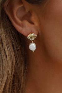Katie Waltman Seaside Shell Pearl Studs