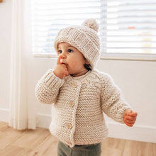 Load image into Gallery viewer, Natural Garter Stitch Cardigan Sweater Baby &amp; Toddler
