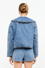 Load image into Gallery viewer, Sofie The Label Kensie Denim Ruffle Collar Jacket
