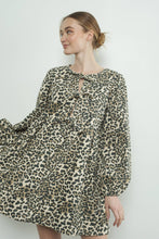 Load image into Gallery viewer, Aaron &amp; Amber Leopard Bow Tie Babydoll Dress
