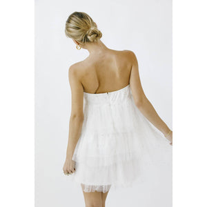 Storia Pearl & Rhinestone Strapless Mini Dress