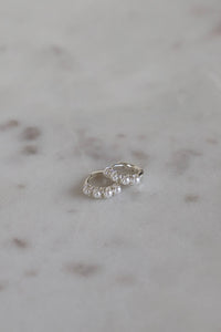 Katie Waltman Silver Mini Pearl Hoops