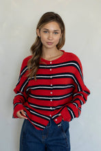 Load image into Gallery viewer, Soft Lightweight Piper Cardigan - Varsity Stripe
