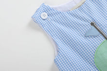 Load image into Gallery viewer, Blue Gingham Golf Hole Shortall
