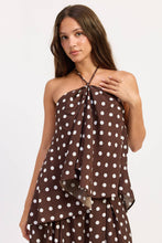 Load image into Gallery viewer, Emory Polka Dot Asymmetrical Halter Top
