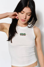 Load image into Gallery viewer, Pretty Garbage Olive Bead Embroidered Tank

