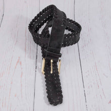 Load image into Gallery viewer, Wide Vegan Leather Whipstitch Edge Belt
