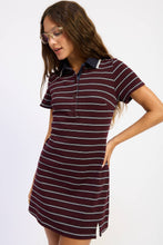 Load image into Gallery viewer, Emory Park Striped Collared Mini Shirt Dress
