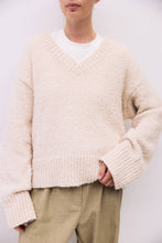 Load image into Gallery viewer, Mod Ref Glen Oversized Boucle Knit V-Neck Sweater
