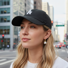 Load image into Gallery viewer, Toggle Bar Pearl Earrings
