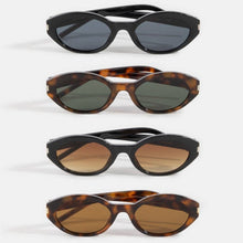 Load image into Gallery viewer, Metallic Accent Oval Acetate Sunglasses
