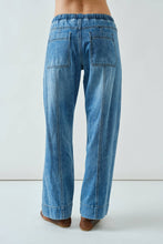 Load image into Gallery viewer, Aaron &amp; Amber Drawstring Waist Straight Soft Denim Pants
