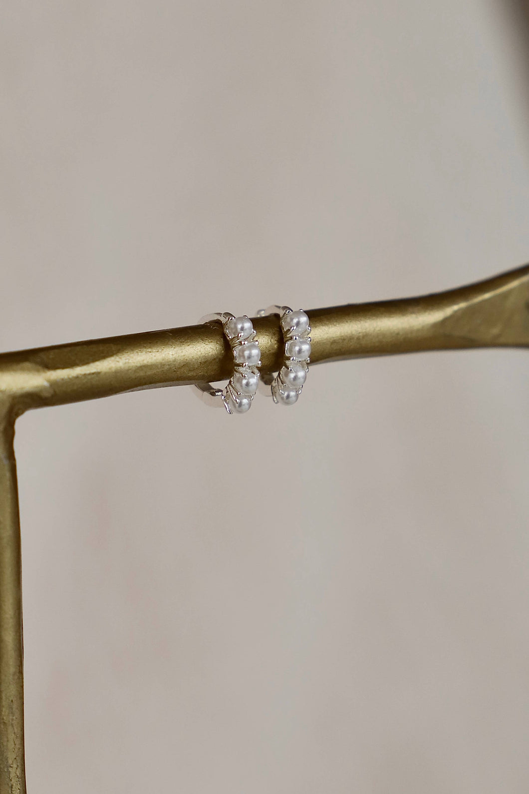 Katie Waltman Silver Mini Pearl Hoops