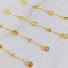 Load image into Gallery viewer, Five Stones Dangle Drop Earrings: Crystal Clear
