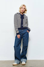 Load image into Gallery viewer, Pretty Garbage Striped Sweater Hoodie Cardigan
