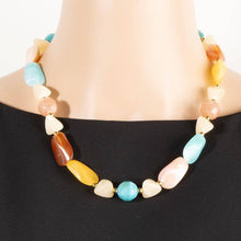 Load image into Gallery viewer, Marble Resin And Metallic Beads Necklace

