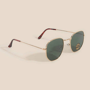 Polarized Hexagon Metal Frame Aviator Sunglasses
