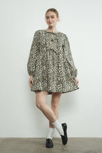 Load image into Gallery viewer, Aaron &amp; Amber Leopard Bow Tie Babydoll Dress
