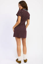 Load image into Gallery viewer, Emory Park Striped Collared Mini Shirt Dress
