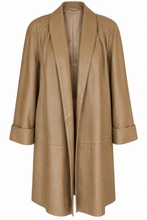 Load image into Gallery viewer, Vintage Tan Leather Trench Coat
