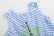 Load image into Gallery viewer, Blue Gingham Golf Hole Shortall
