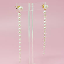 Load image into Gallery viewer, Gradiant Long Pearl Drop Earrings
