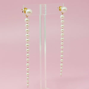 Gradiant Long Pearl Drop Earrings