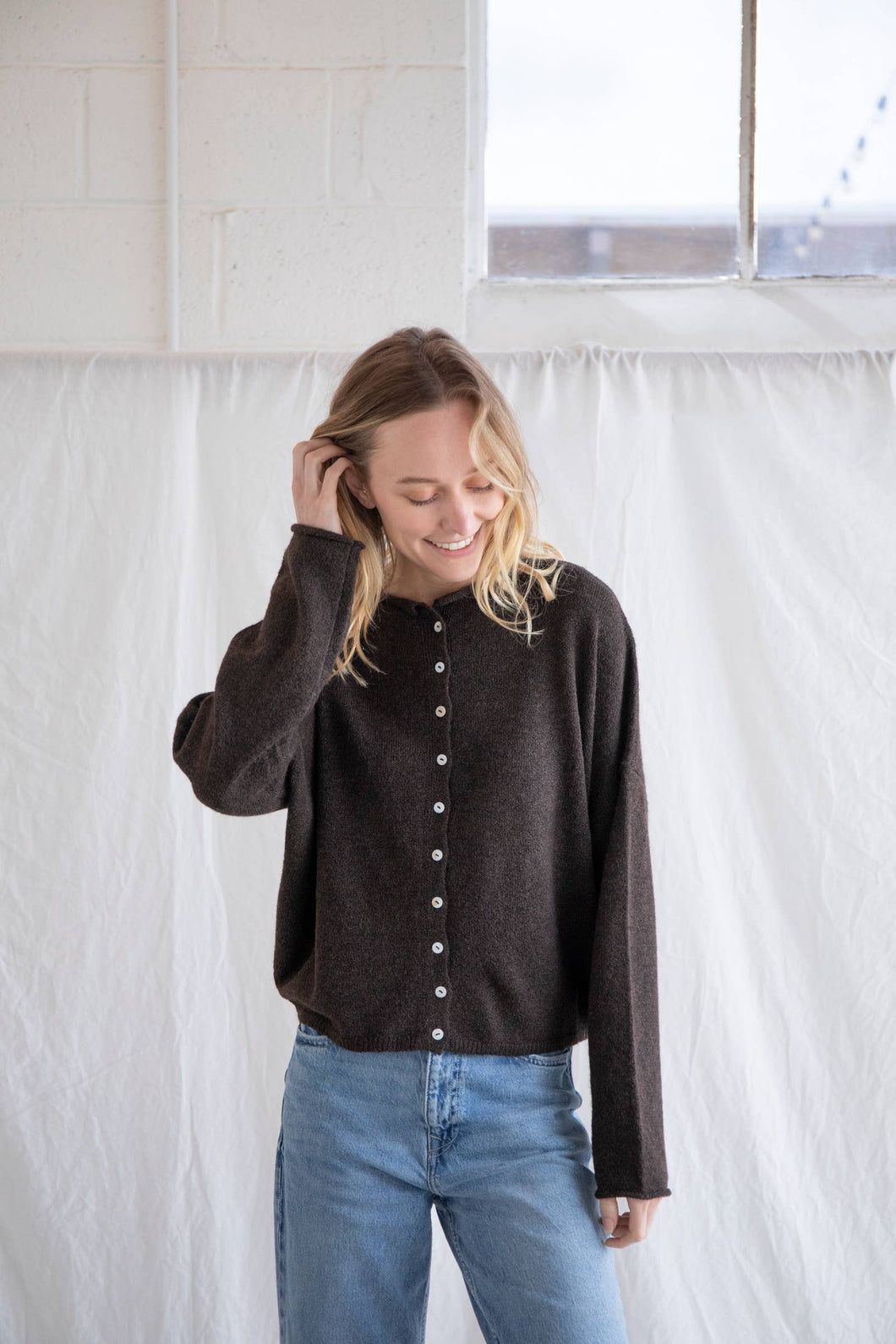Soft Lightweight Chocolate Piper Cardigan