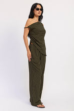 Load image into Gallery viewer, Emory Park Asymmetrical Striped Twisted Sleeve Top
