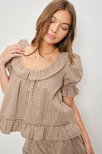 Load image into Gallery viewer, Kora Frill Gingham Top
