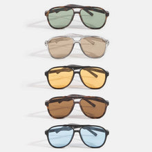 Load image into Gallery viewer, Double Bridge Detail Oversized Aviator Sunglasses
