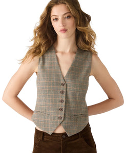 Steve Madden Plaid Barrett V-neck Top