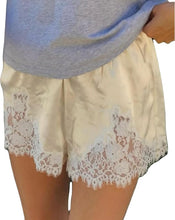 Load image into Gallery viewer, Satin Lace Trim Shorts
