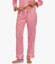 Load image into Gallery viewer, Satin Striped Pajama Set - Red

