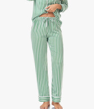 Load image into Gallery viewer, Satin Striped Pajama Set - Green
