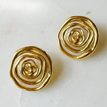 Load image into Gallery viewer, Oh My Gold Swirl Stud Earrings
