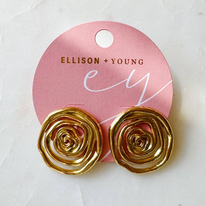 Oh My Gold Swirl Stud Earrings