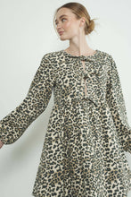 Load image into Gallery viewer, Aaron &amp; Amber Leopard Bow Tie Babydoll Dress
