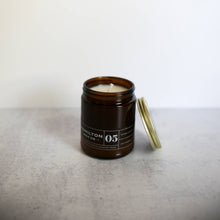 Load image into Gallery viewer, 05 Moss &amp; Oak Scented Candle - Amber Glass Jar: 9 oz.
