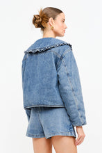 Load image into Gallery viewer, Sofie The Label Kensie Denim Ruffle Collar Jacket
