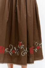 Load image into Gallery viewer, Sofie The Label Sivan Brown Embroidered Midi Skirt
