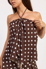 Load image into Gallery viewer, Emory Polka Dot Asymmetrical Halter Top
