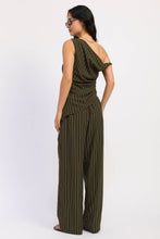 Load image into Gallery viewer, Emory Park Asymmetrical Striped Twisted Sleeve Top
