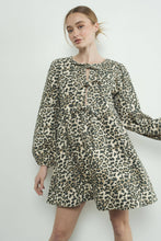 Load image into Gallery viewer, Aaron &amp; Amber Leopard Bow Tie Babydoll Dress
