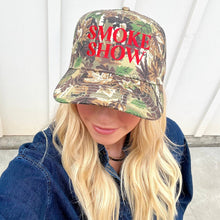Load image into Gallery viewer, Camo Smoke Show- Embroidered Hat
